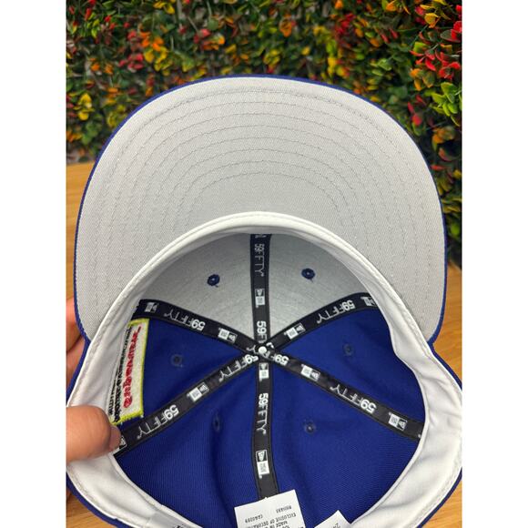 LA Los Angeles New Era x Supervsn Collab Hat Cap Emmbroidered Blue White 7 3/4 - Picture 10 of 14
